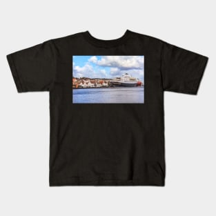 Stavanger Quayside with Moored Ships Kids T-Shirt